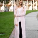 Large Pink Split Hem Duster Cardigan