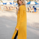 Large Yellow Split Hem Duster Cardigan