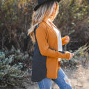 Large Orange Contrast Back Amelia Cardigan