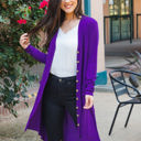  Button Front Pocket Hi Lo Cardigan