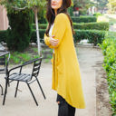 XL Yellow Button Front Pocket Hi Lo Cardigan