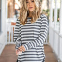  Long Sleeve Thick Stripe Gradie Top