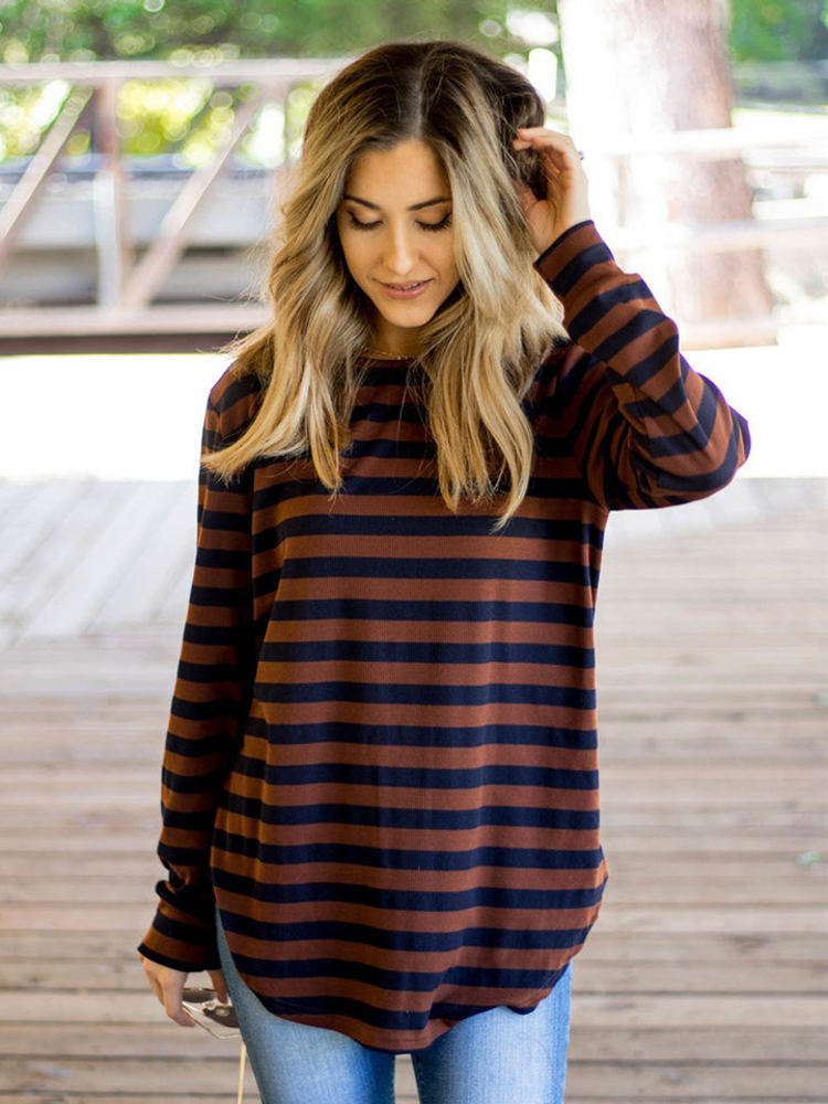 Long Sleeve Thick Stripe Gradie Top