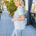 Large Blue Smocked Gingham Top