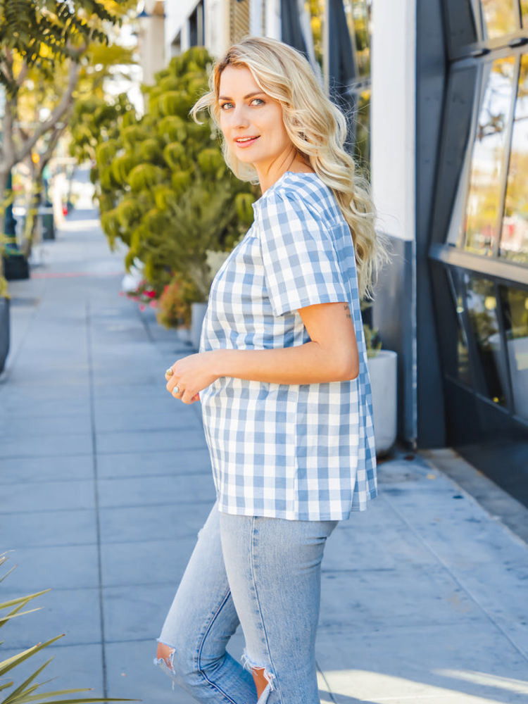 Smocked Gingham Top