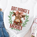 Medium White Mooey Little Christmas Graphic Tee