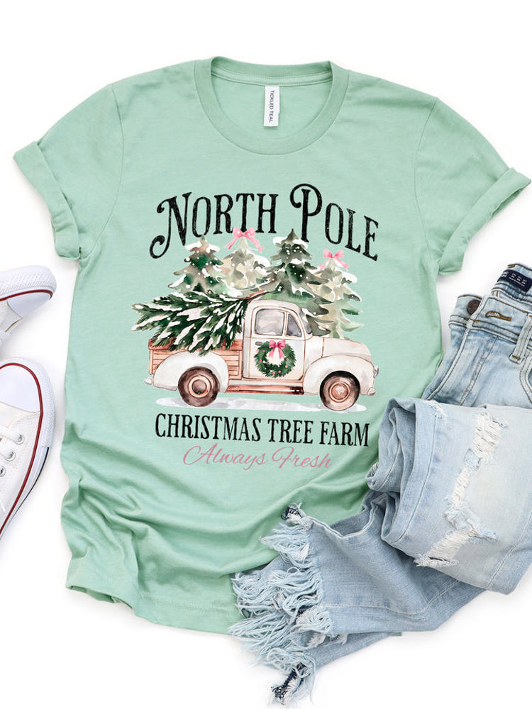 North Pole Christmas Tree Farm Graphic Tee