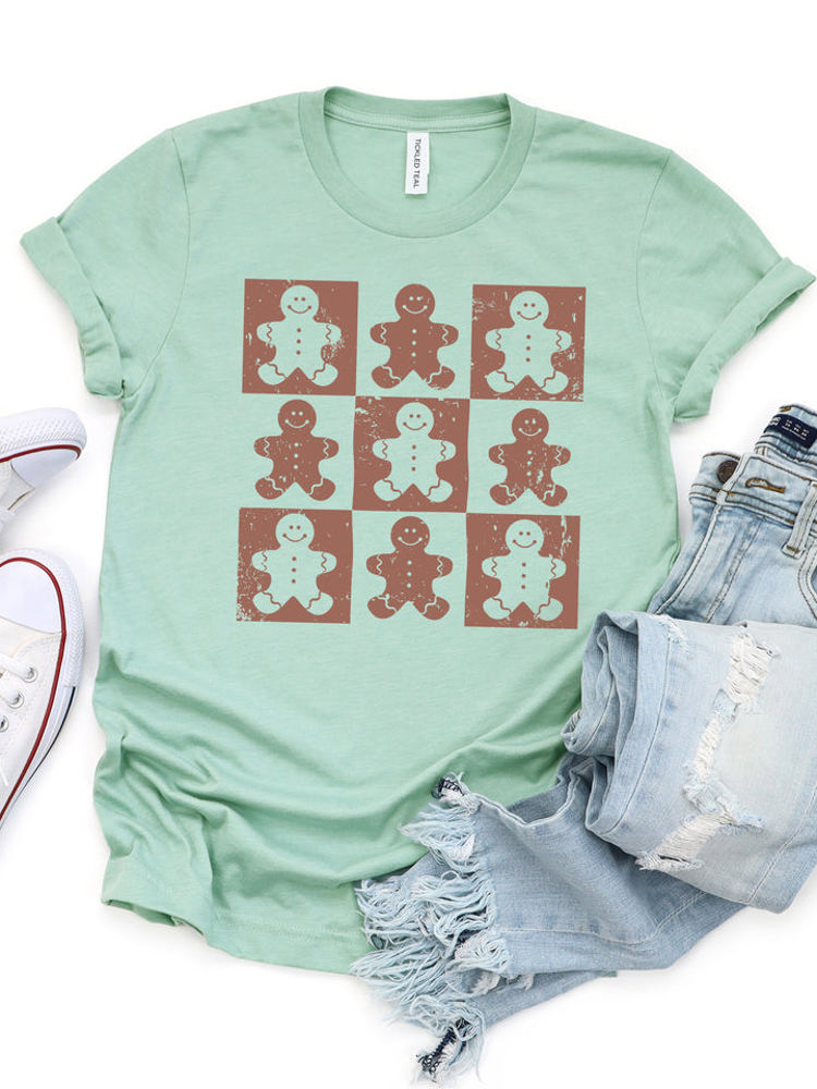 Checker Gingerbread Man Graphic Tee