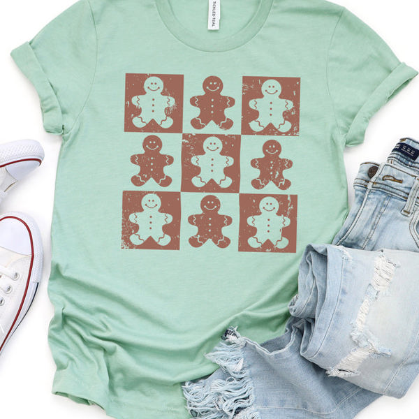 Checker Gingerbread Man Graphic Tee