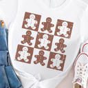 Large White Checker Gingerbread Man Graphic Tee