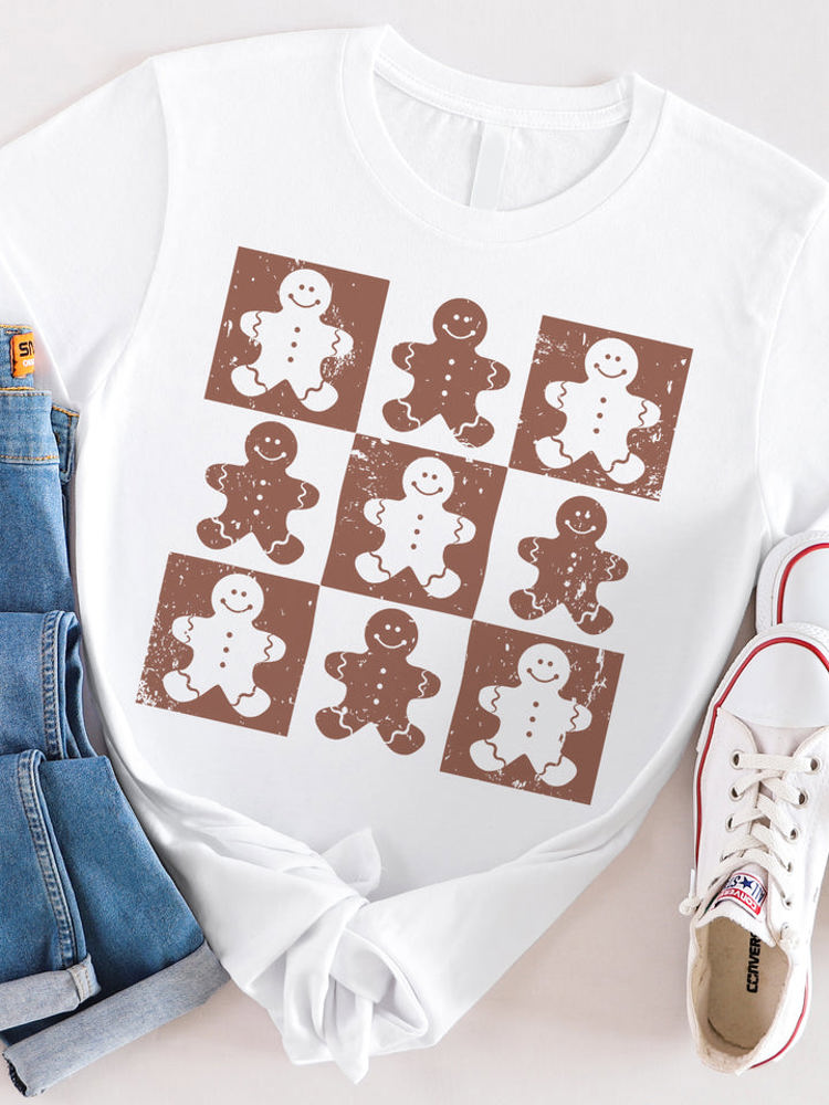 Checker Gingerbread Man Graphic Tee