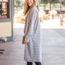 Gray XL The Striped Leah Cardigan