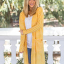 Yellow 2X The Striped Leah Cardigan