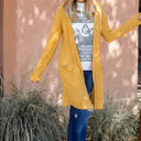 Yellow 1X Texture Knit Pocket Aubrey Cardigan