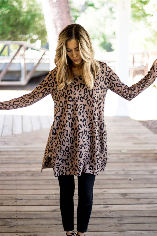 Animal Print Split Hem Rory Tunic