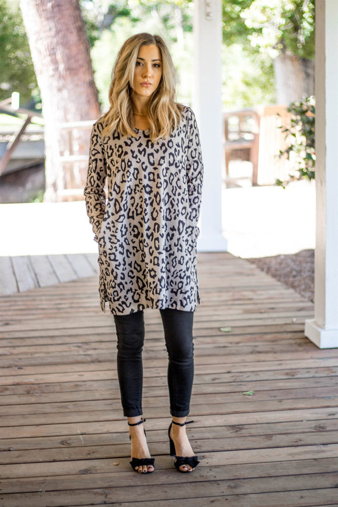 Animal Print Split Hem Rory Tunic