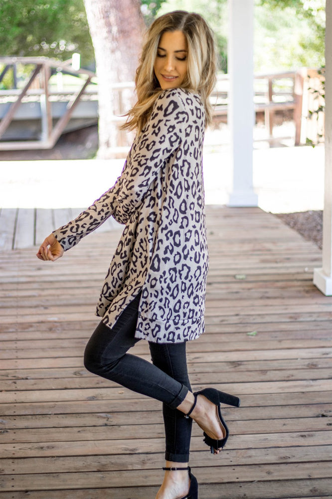 Animal Print Split Hem Rory Tunic