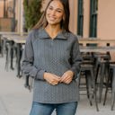  Quarter Zip Pattern Quilted Pullover