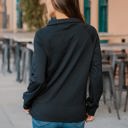 Black Large Quarter Zip Pattern Quilted Pullover