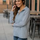 Gray Small Quarter Zip Pattern Quilted Pullover