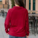 Red Large Quarter Zip Pattern Quilted Pullover