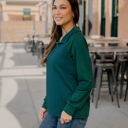 Teal Large Quarter Zip Pattern Quilted Pullover