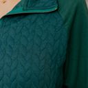 Teal Large Quarter Zip Pattern Quilted Pullover