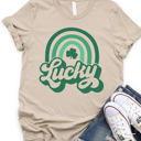 Large Tan Lucky Rainbow Graphic Tee