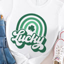 Large White Lucky Rainbow Graphic Tee