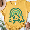 Large Yellow Lucky Rainbow Graphic Tee