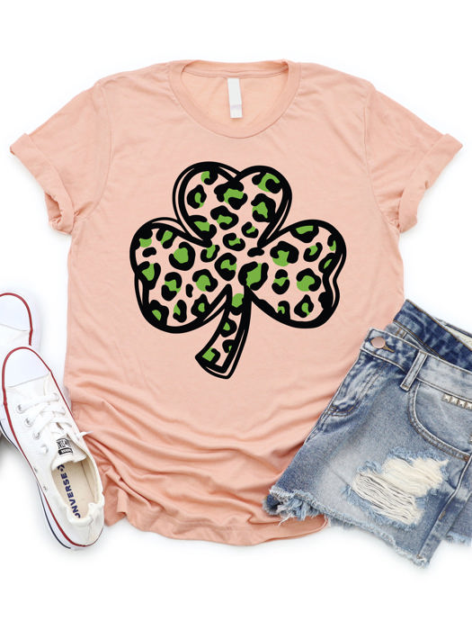 Animal Print Clover Graphic Tee - St. Patricks Day