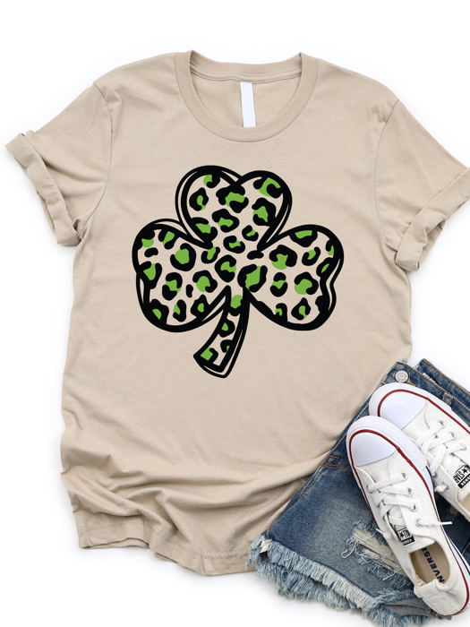 Animal Print Clover Graphic Tee - St. Patricks Day