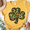 Medium Yellow Animal Print Clover Graphic Tee - St. Patricks Day