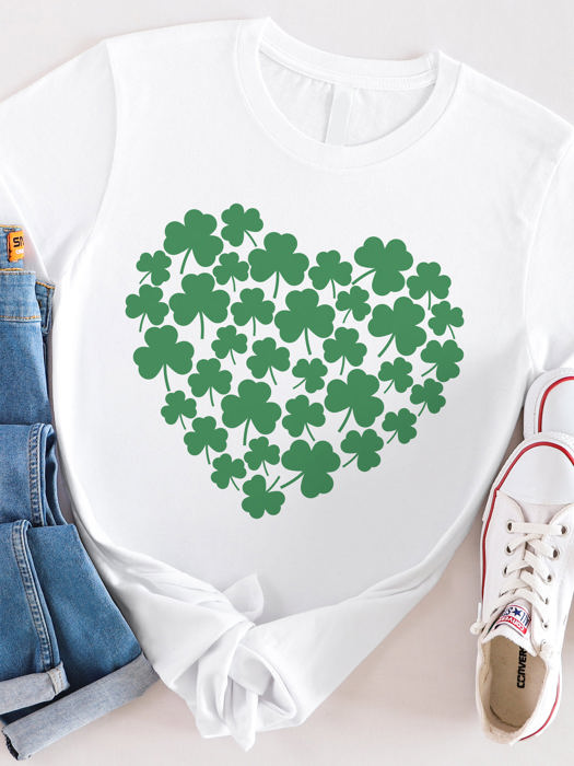 Clover Heart Graphic Tee - St. Patricks Day