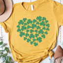 Large Yellow Clover Heart Graphic Tee - St. Patricks Day