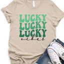 Large Tan Lucky Vibes Graphic Tee