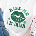 Large White Kiss me I'm Irish Graphic Tee