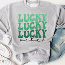 XL Gray Lucky Vibes  - Graphic Sweatshirt