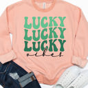 XL Peach Lucky Vibes  - Graphic Sweatshirt