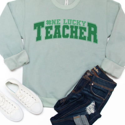 One Lucky Teacher Graphic Sweatshirt