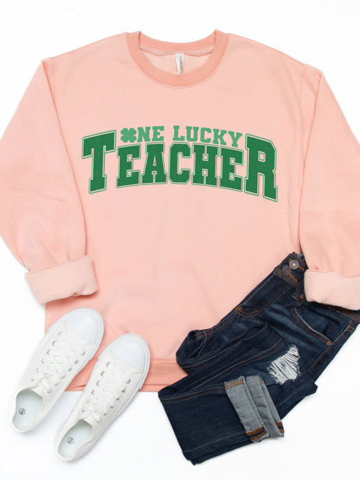 One Lucky Teacher Graphic Sweatshirt