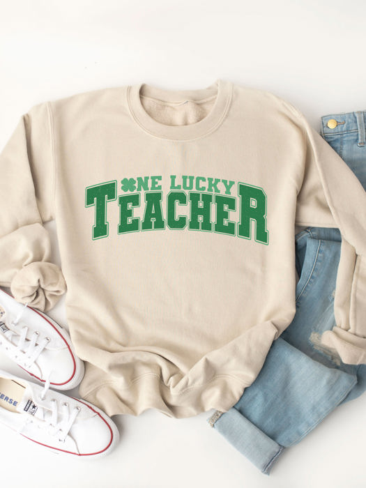 One Lucky Teacher Graphic Sweatshirt