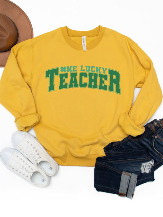 One Lucky Teacher Graphic Sweatshirt