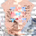 XL Peach Red Blue Patriotic Bow Coquette Graphic Tee