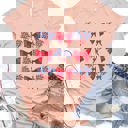 XL Peach Patriotic Bows & Pinwheels Coquette Graphic Tee