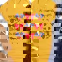 XL Yellow Patriotic Bows & Pinwheels Coquette Graphic Tee