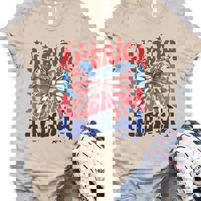 AMERICA Star Stripe Bow Coquette Graphic Tee