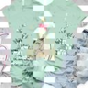 Small Peach Let us Adore Him Christmas Chapel Graphic Tee