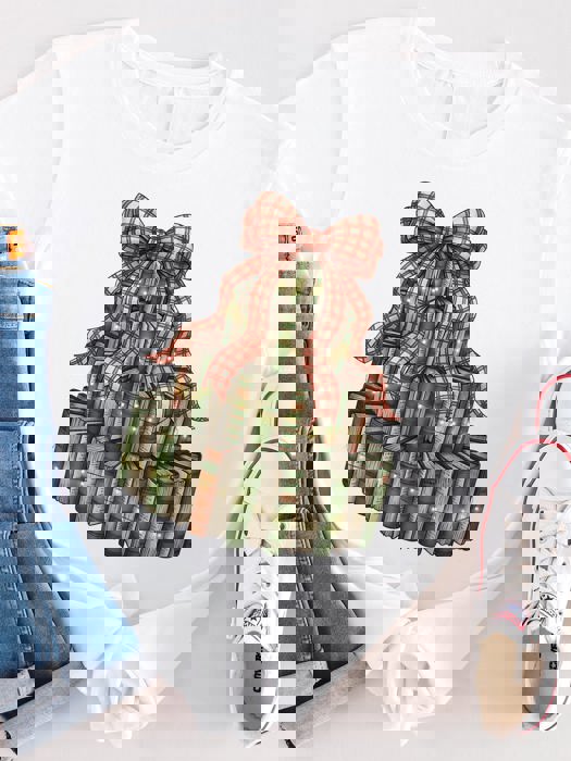 Christmas Book Tree Graphic Tee