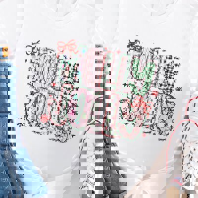 Patterned Holly Jolly Graphic Tee